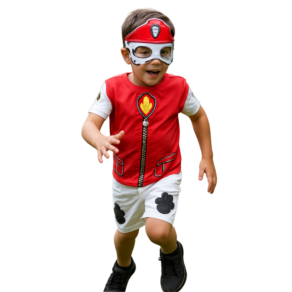 Fantasia Infantil Patrulha Canina Marshall E Chase Com Mascara E Rabo Festa Menino Cosplay
