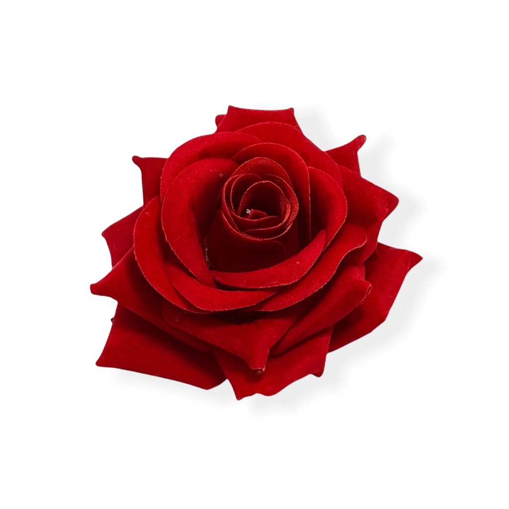 Presilha De Cabelo Rosa Aveludada Acessório Cigano Vermelha