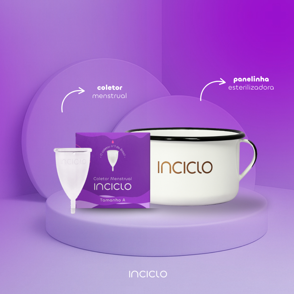 Coletor Menstrual Inciclo + Panelinha Inciclo Silicone Medicinal Hipoalergênico Macio Anatômico
