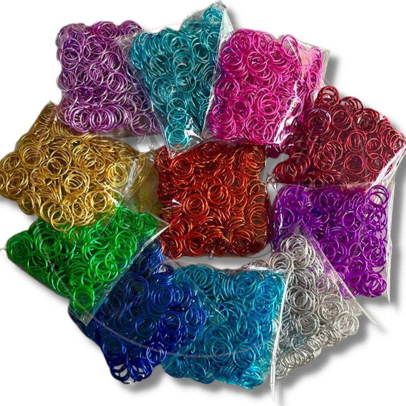 100 Argolinhas Coloridas + 100 anéis P/ Trança Nagô Kit Trancista Acessorio Box Braid