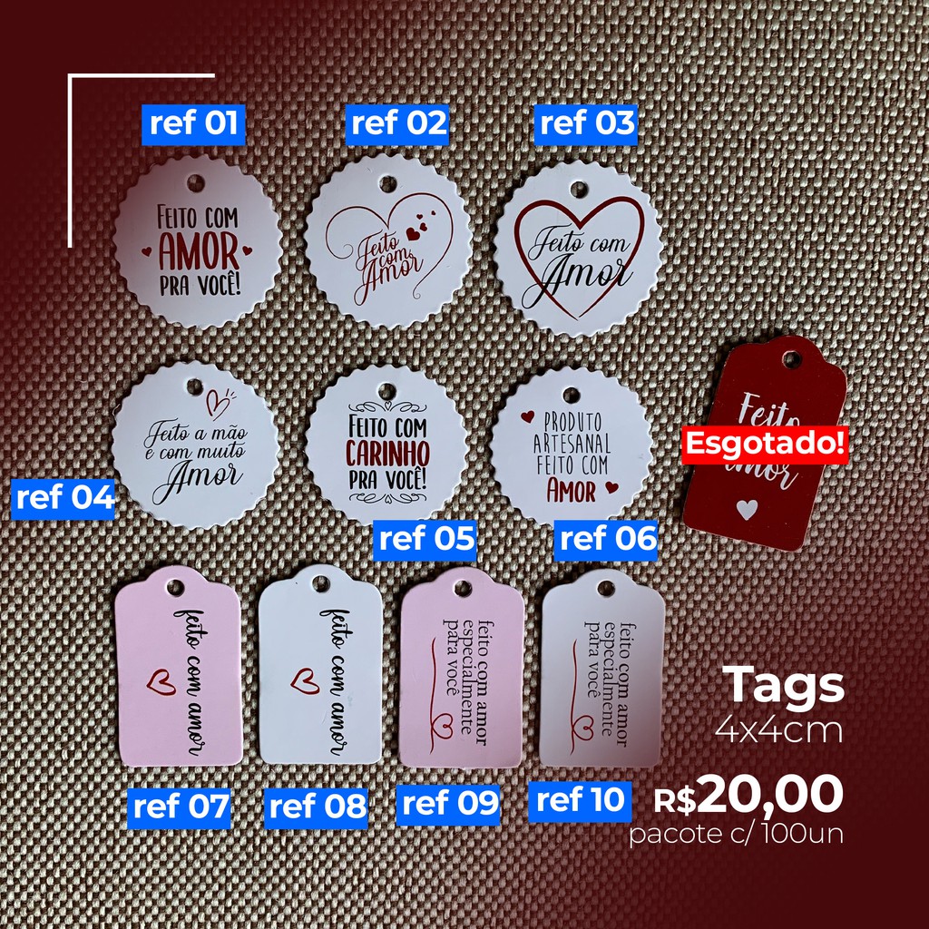 Tags Lindas Frases Decorativas Modelo Único – 100und