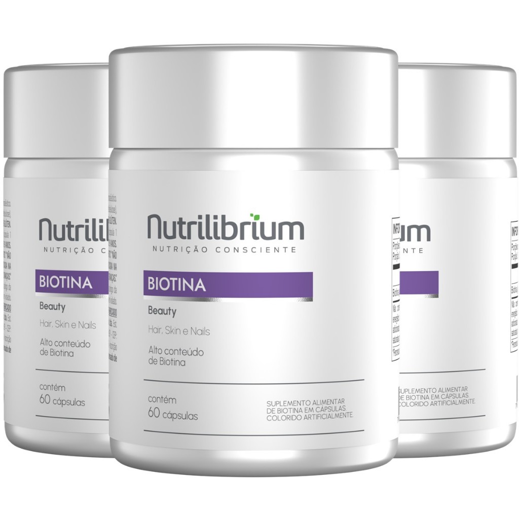 Kit 3x Biotina Beauty Premium Cabelos Pele Unhas – 180 Caps Nutrilibrium