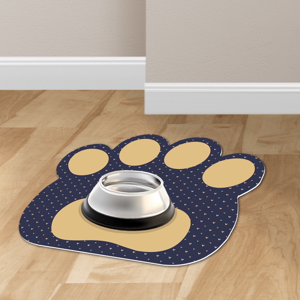 Tapete Pet Patinha Comedouro para Cachorro e Gato Coraçãozinhos  Dcorô