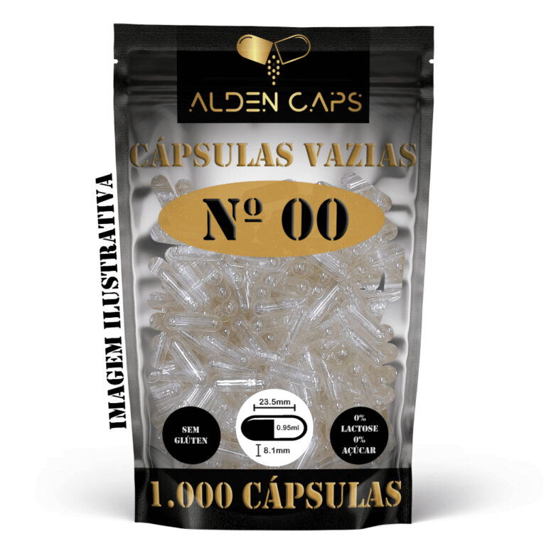 1.000 Cápsulas Vazias de Gelatina Incolor N. 00 (