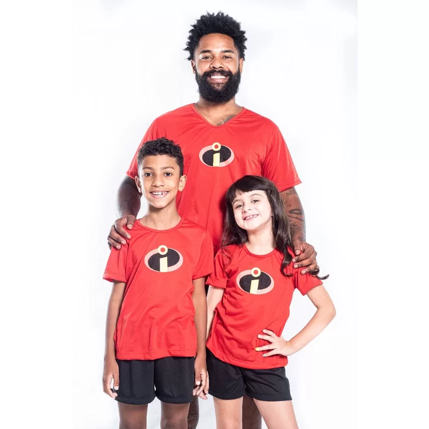Kit 3 Pijamas Verão Super Herói Família 1 adulto 2 infantil Pai Mãe e filho