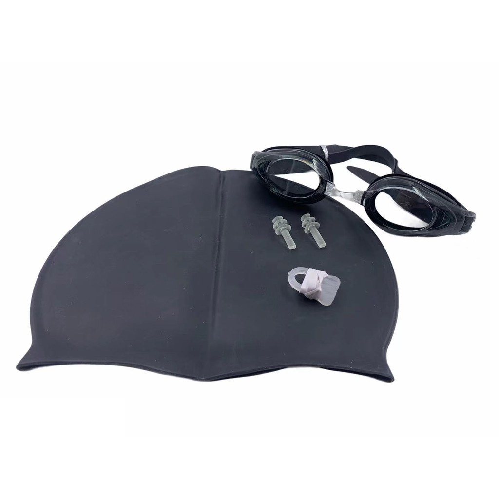 Kit De Natacao com Touca Silicone E Oculos Para jovens E Adultos