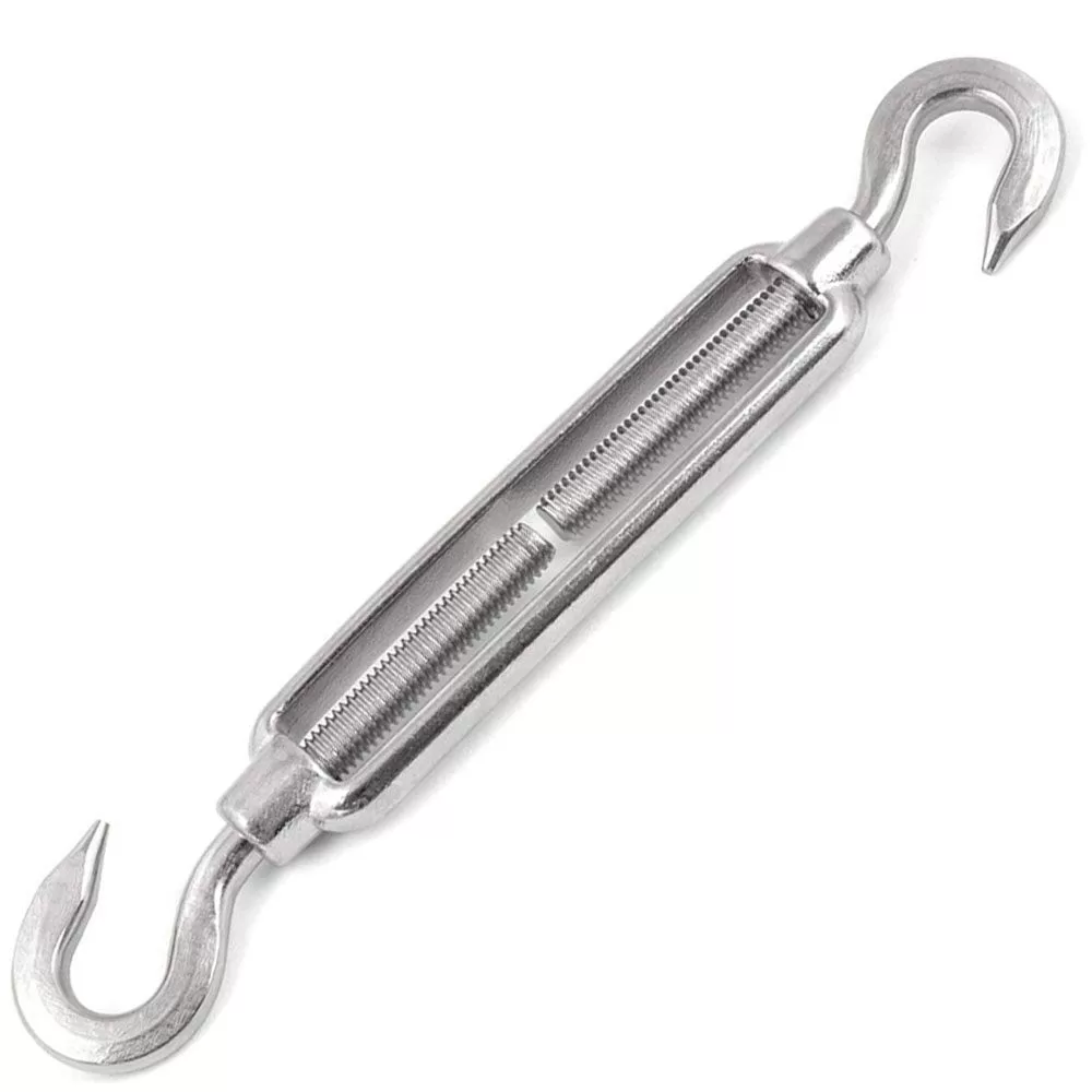 Esticador Em Aço Inox Gancho x Gancho 5MM Multiuso Barcos Lanchas Amarração De Cabos