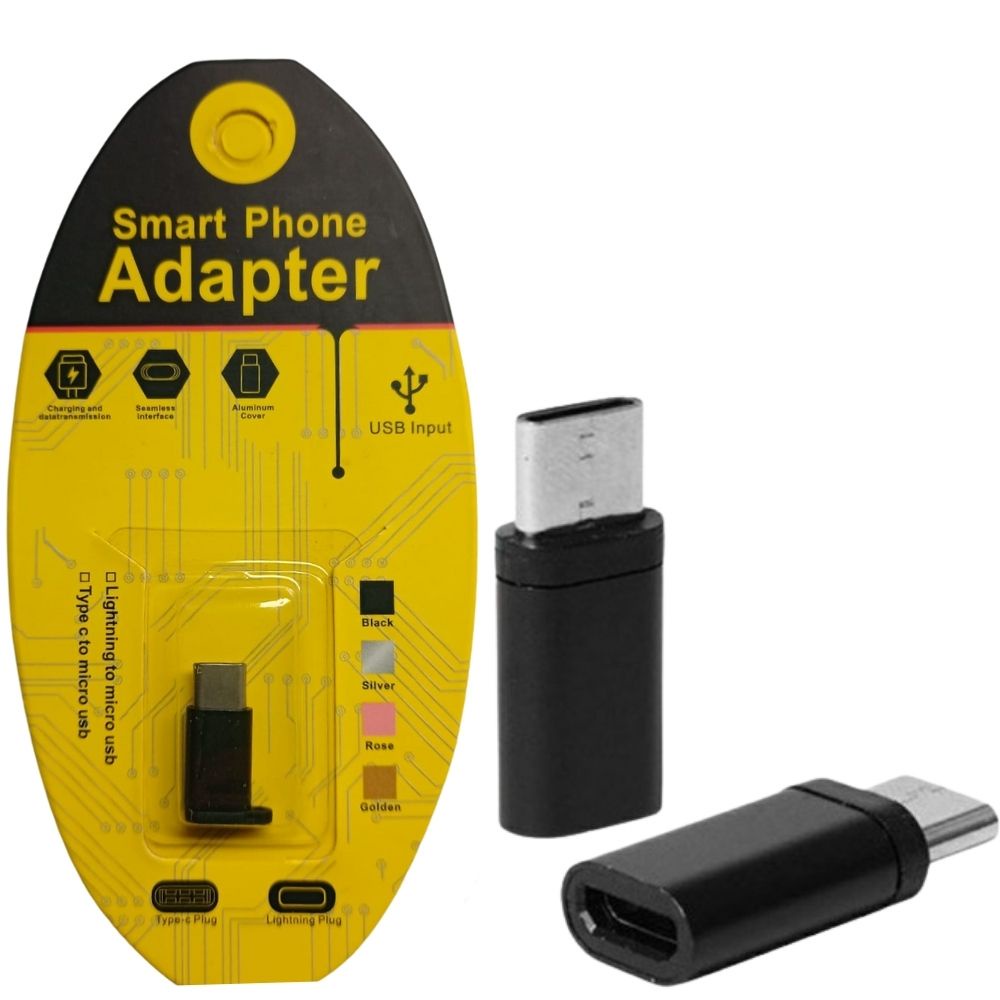Adaptador Micro USB V8 Fêmea Para USB Tipo C Macho Conversor Carregador Dados