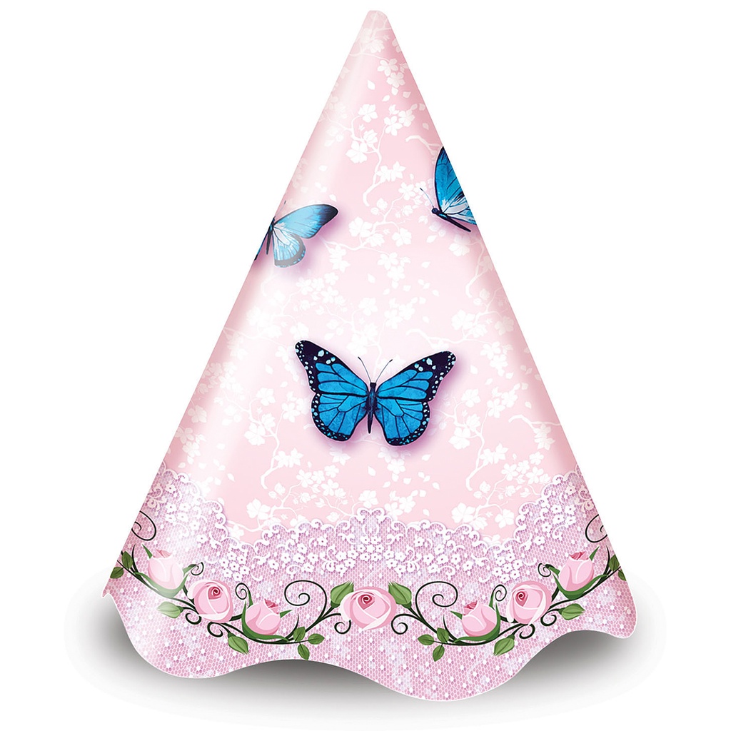 Chapéu Cone Aniversário Bosque Junco 8und