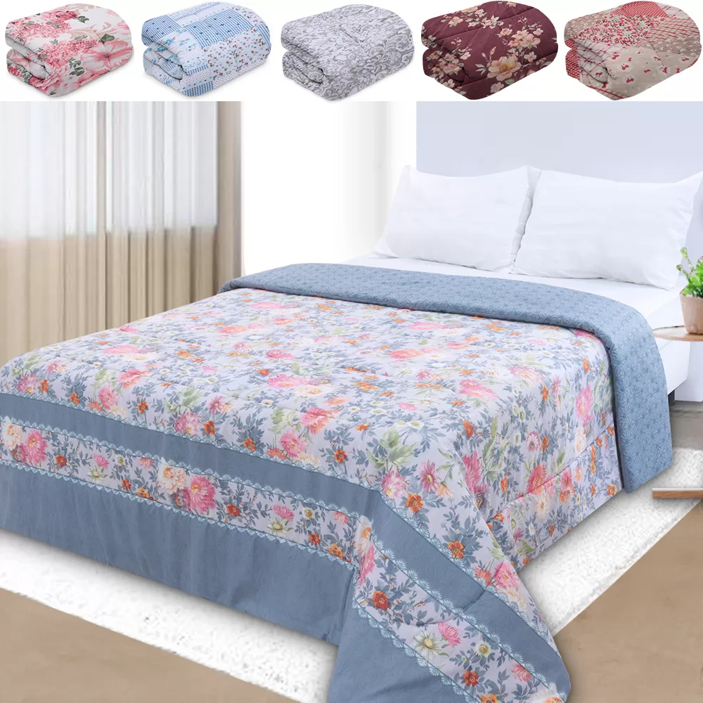 Edredom Casal Antialérgico Dupla Face Estampado 215x190cm BF Colchões