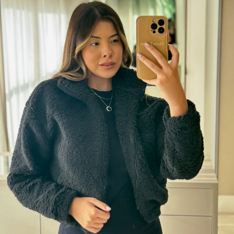 Jaqueta Casaco Feminina de Pelo Sintetico Sherpa T