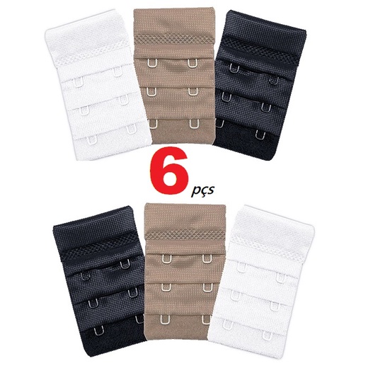6 pçs EXTENSOR ALONGADOR SUTIÃ DUPLOS  2 GANCHOS