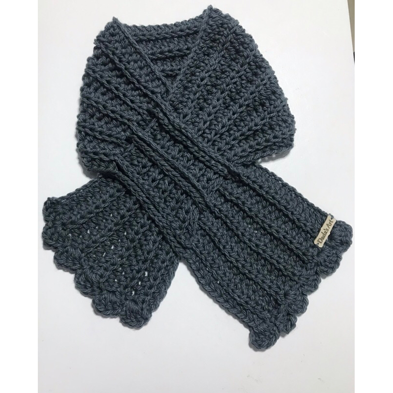 GOLA GRAVATA DE  LÃ EM CROCHE FEITO À MÃO CACHECOL