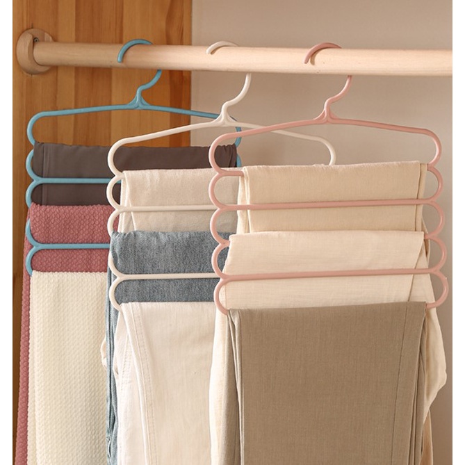 KIT 5 Cabides Multifuncional Para Roupas c/ 5 Cama