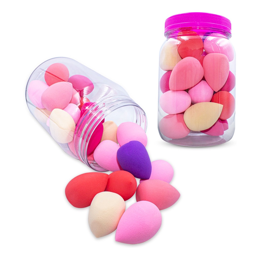 Pote Com 24 Esponjas Para Maquiagem Base Corretivo Pó Gota