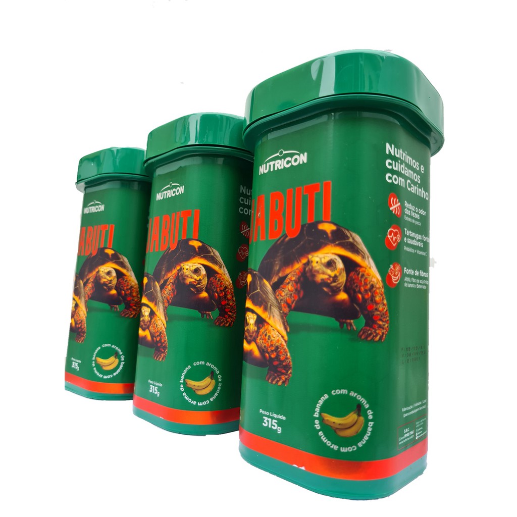 Ração Jabuti 945g Nutricon 3 Unidades 315g