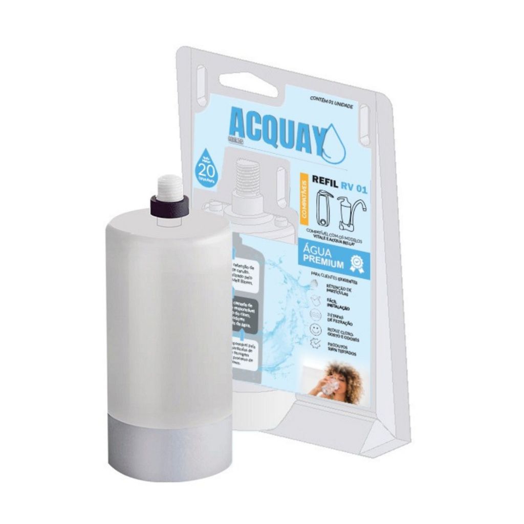 Refil Vela Filtro Água Compatível Com Lorenzetti Acqua Bella Vitale Rv-01