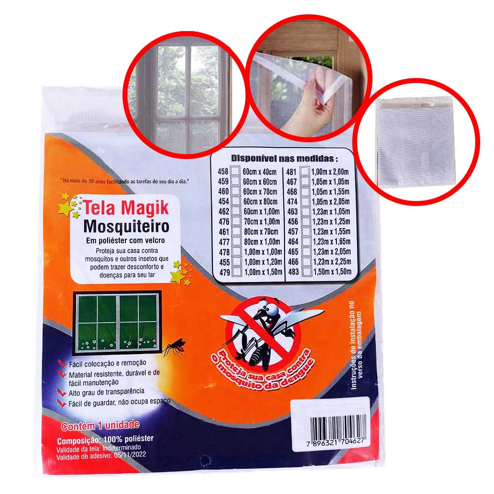 Tela Mosquiteira Anti Pernilongo e Insetos para Janela 125x125cm
