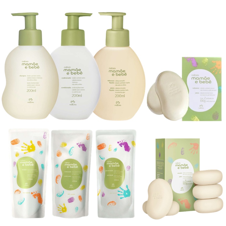 Linha Mamãe e Bebê Natura: Shampoo, Condicionado