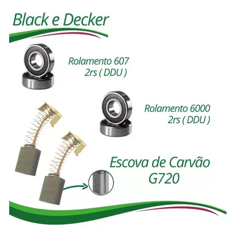 Escovas Carvão + Rolamentos P/ Esmerilhadeira Bla