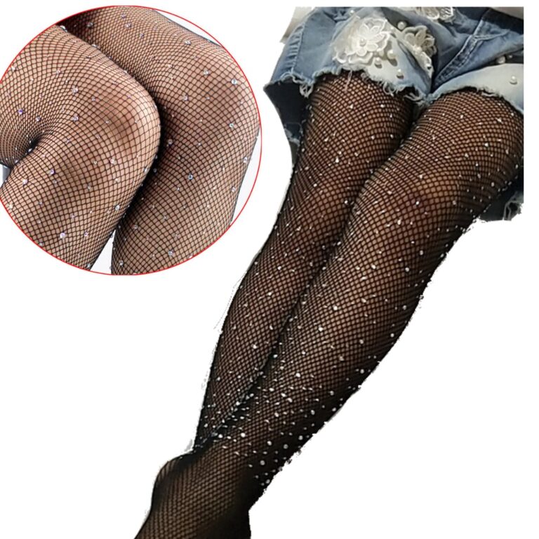 Meia Calça Com Brilho Strass Arrastão Gg De 9 A 
