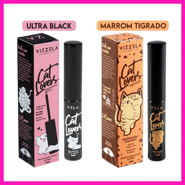 Vizzela Delineador Líquido Cat Lovers (Marrom ou 