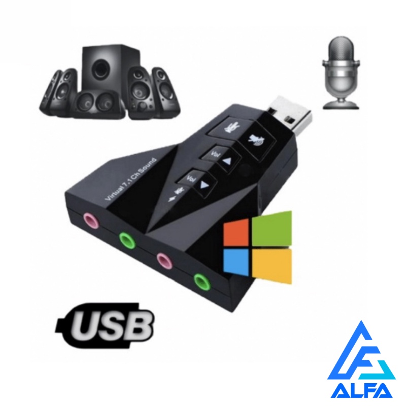 Placa de Som Adaptador Audio USB Externa 7.1 Para 2Fone ou Caixa de Som e Microfone Compatível com N