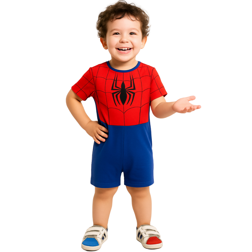 Fantasia Infantil Homem Aranha Manga Curta Com Máscara Cosplay Spiderman Longa Varios Modelos