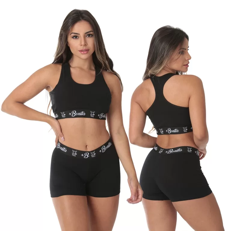Conjunto de Algodão Top Short Calcinha Lingerie M