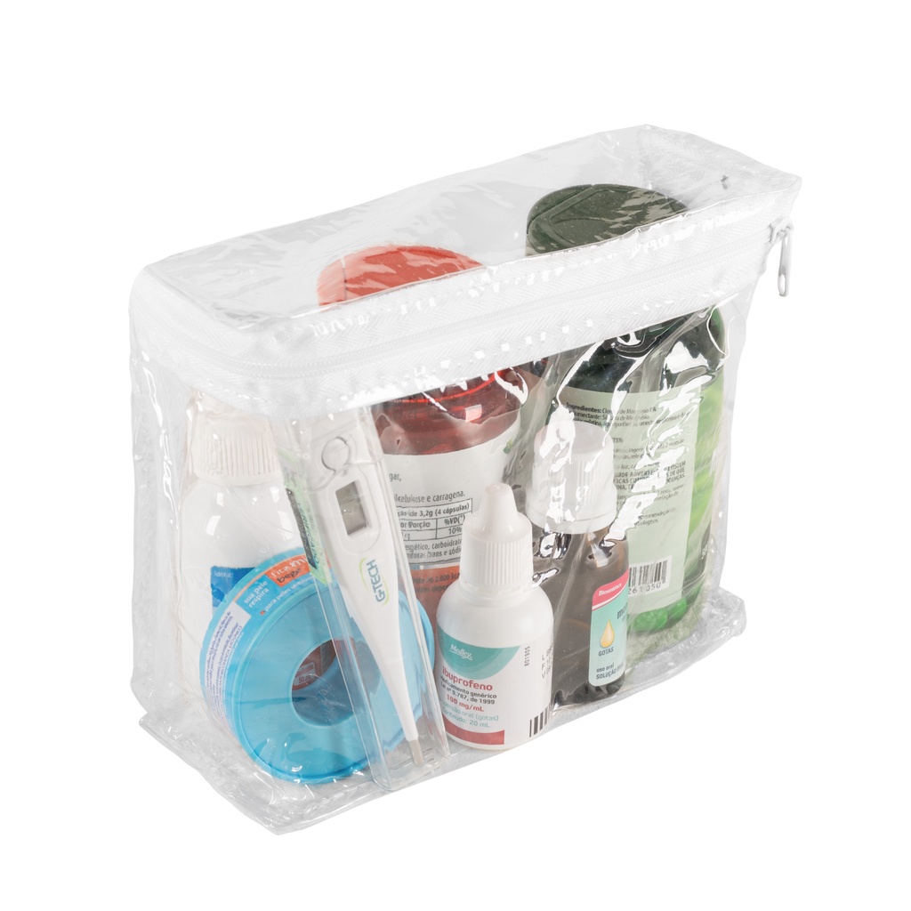 Kit 3 Estojo Necessaire Pvc Transparente Tam P I M ICom Zíper