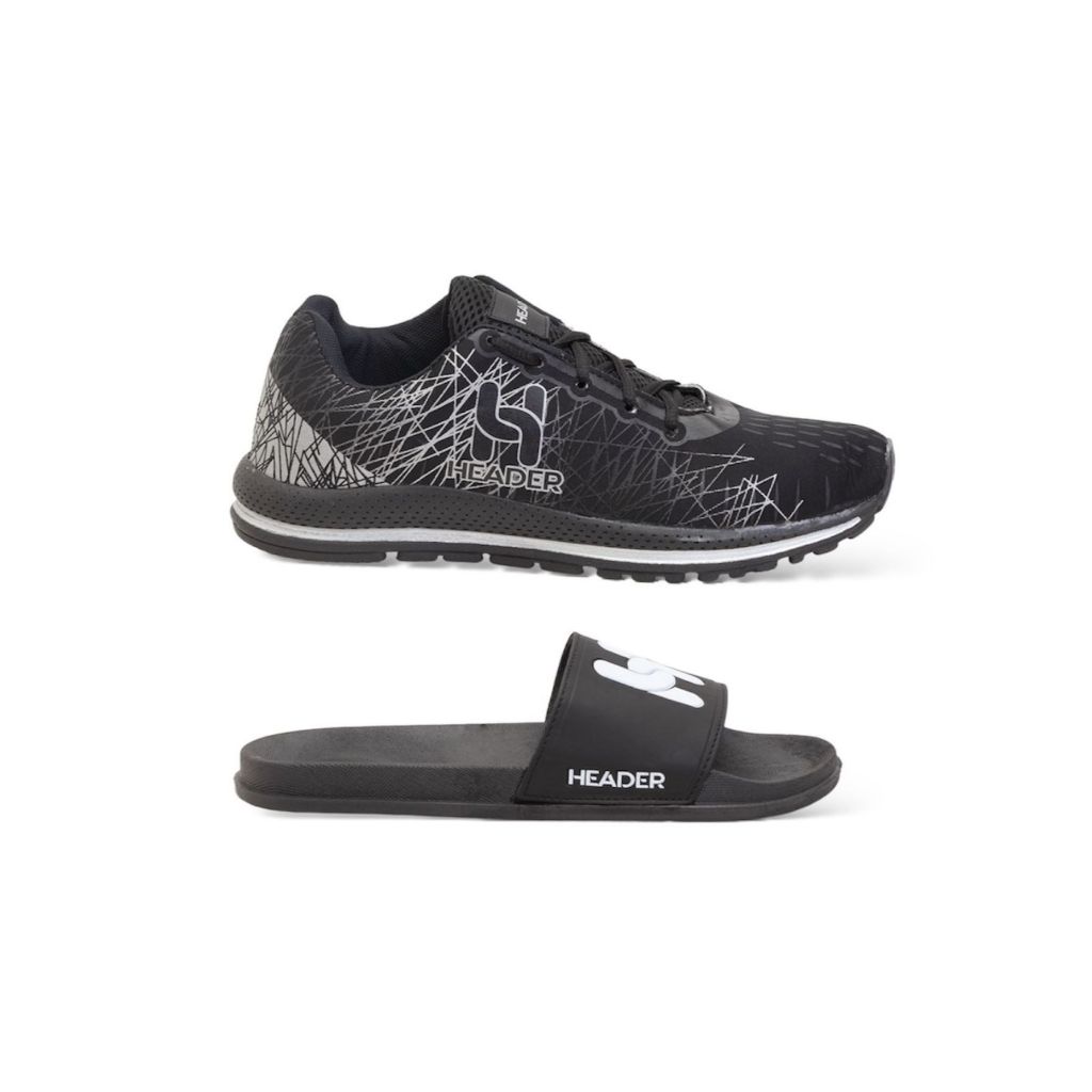 Kit Tênis Masculino Header Spider Super Confortável Promoção + Slide