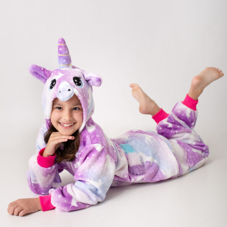 Pijama Unicórnio Infantil Macacão Com Capuz Quen