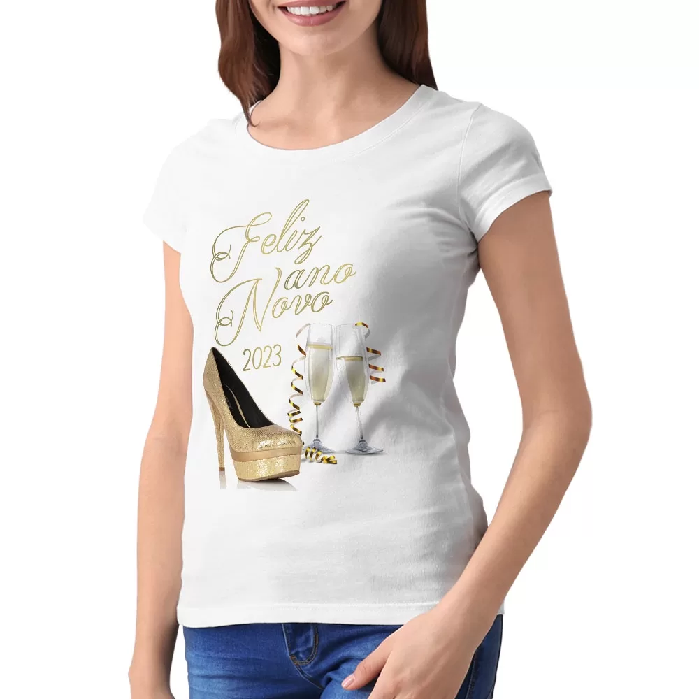 Baby Look Reveillon Feliz Ano Novo Festa Salto Champagne