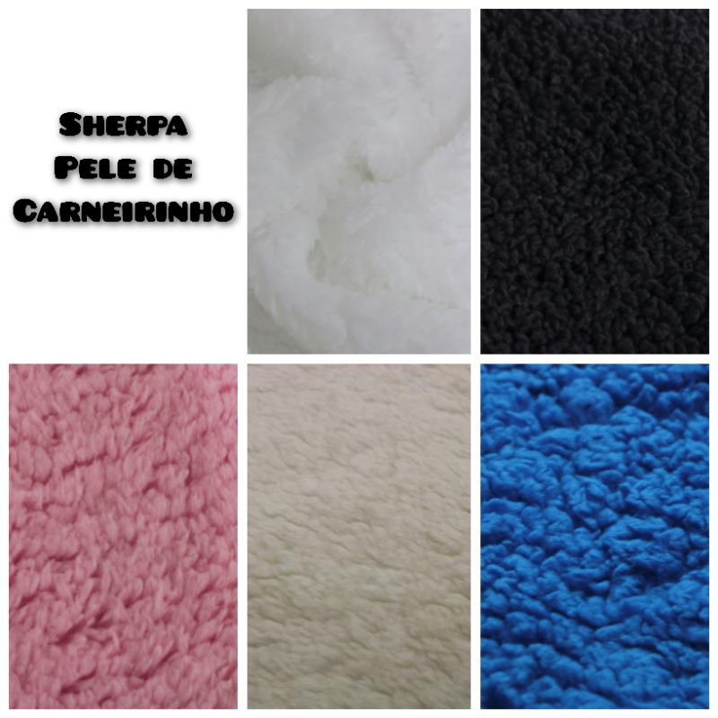 1 Metro Tecido Pele De Carneirinho – Carapinha – Lã De Ovelha – Sherpa – 1mt comp. x 1.60mt larg.