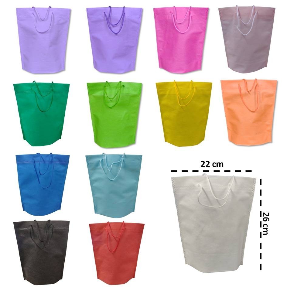 Sacola TNT Reforçado Alça Cordão c/10 Unidades (Diversas Cores)