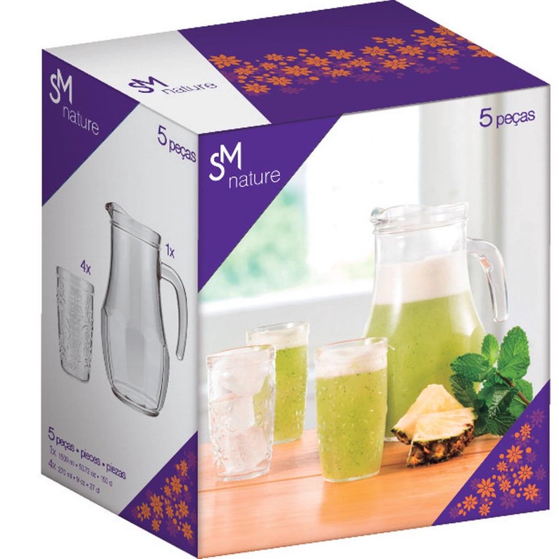 SM NATURE CJ JARRA 1,5L C/ 04 COPOS 270 ML