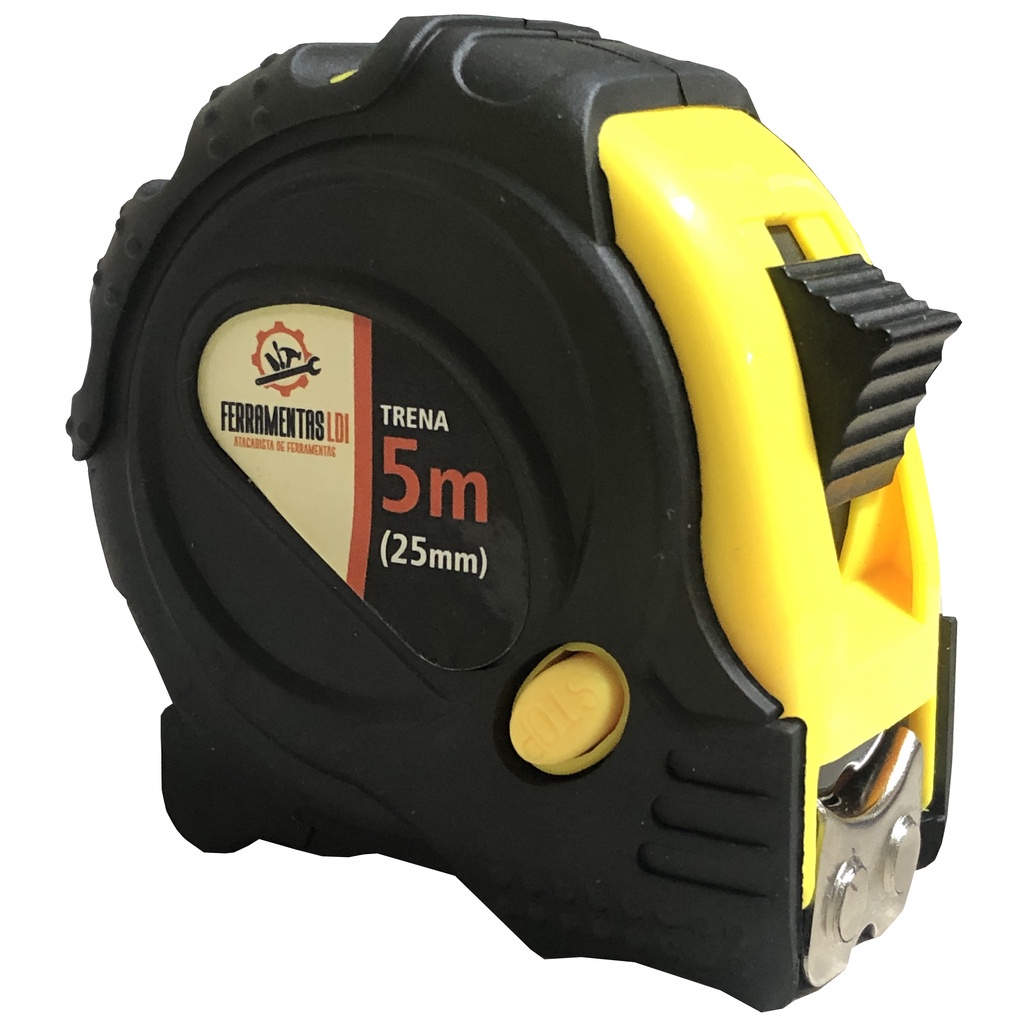 Trena Manual Emborrachada 5 Metros 5mx25mm 3 Travas Ferramentas LDI