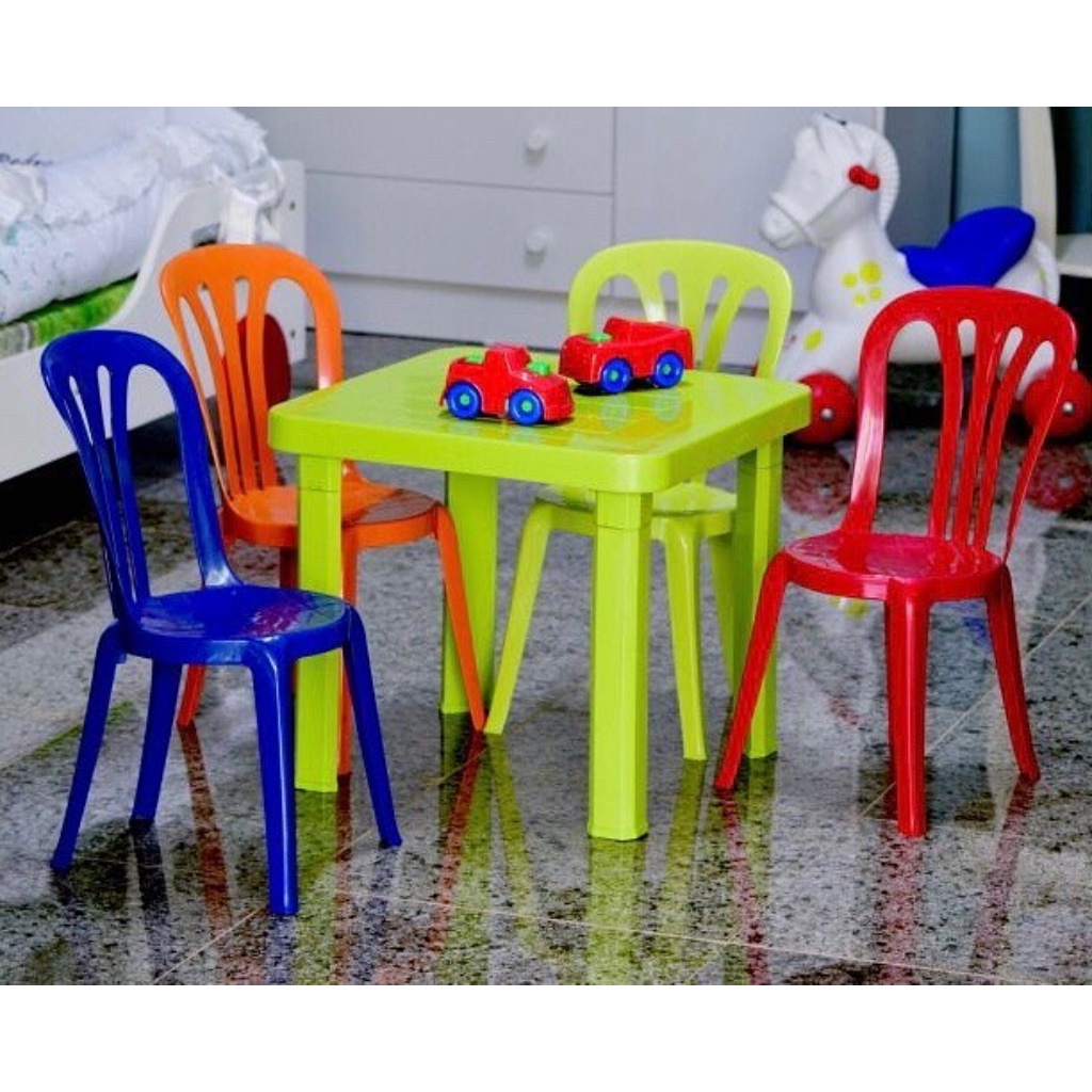 Cadeira Infantil Cadeirinha Para Criança Estudo Alimentação Bistrô Margarida Colorida