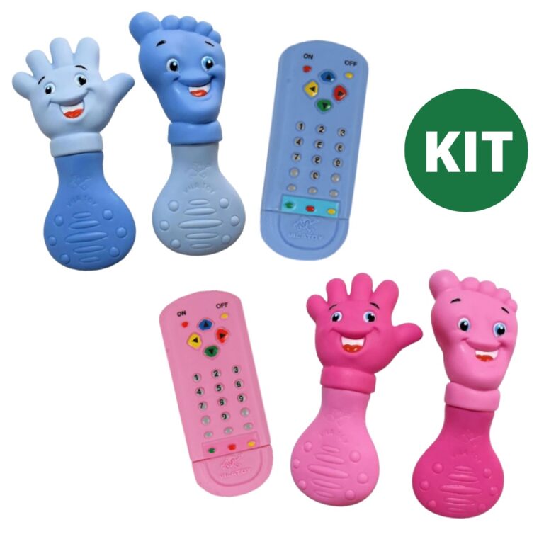 Kit Mordedor para Bebê Infantil Mãozinha e Pezin