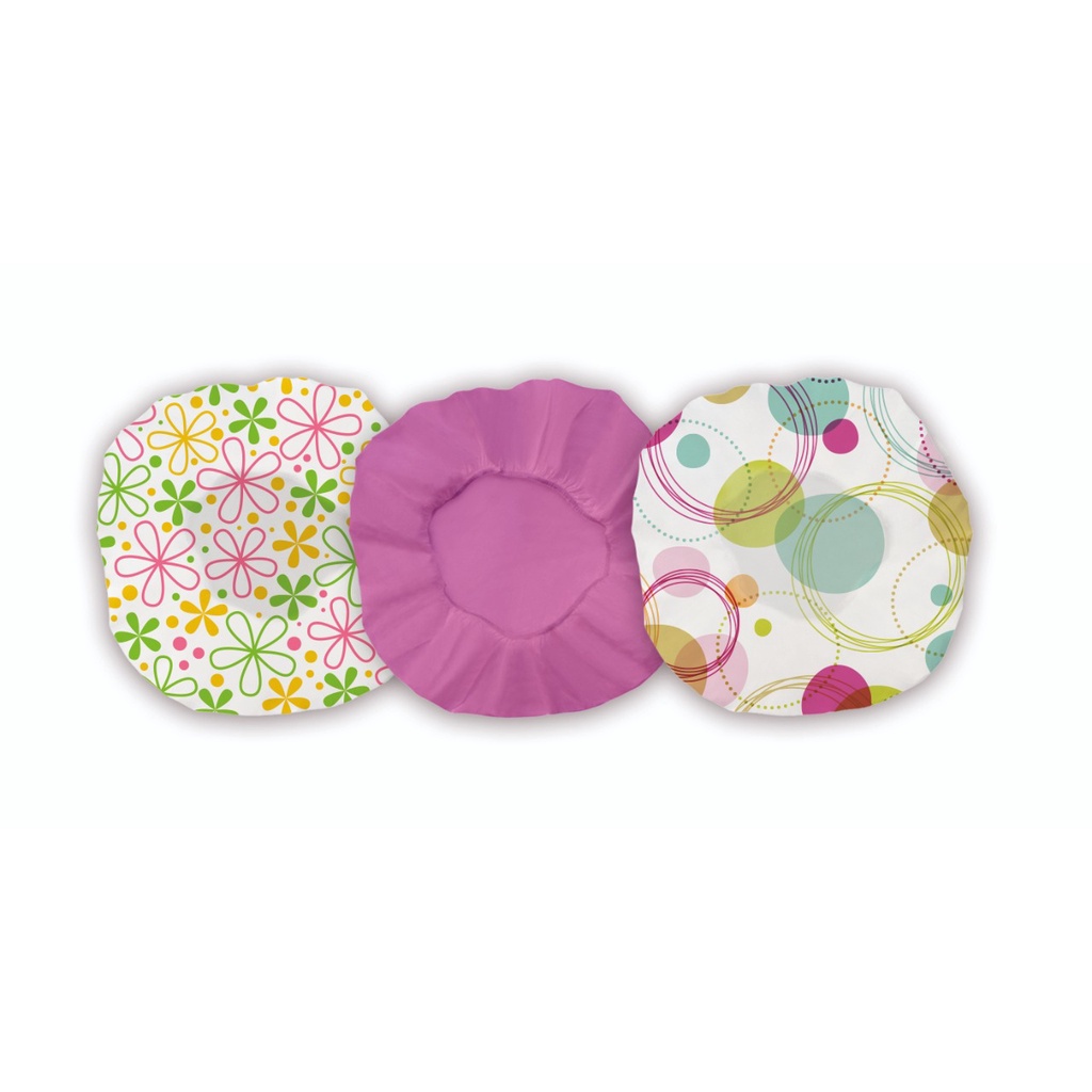 Kit Touca de Banho c/ Elástico Prova dÁgua Reutilizável Estampas Sortidas – Pronta entrega