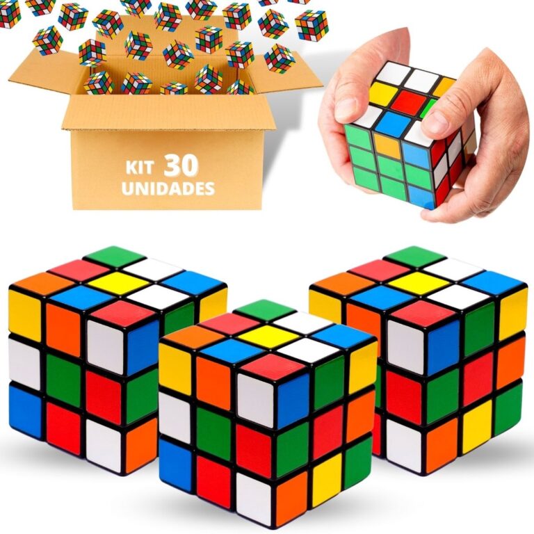 Kit 30 Cubo Mágico Pequeno Colorido Prenda Lembra
