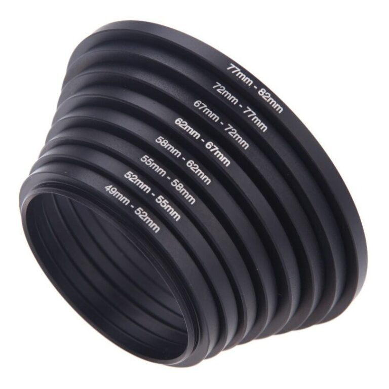 Kit 8 Anel Adaptador Step Up Filtro Lente 49mm 82m