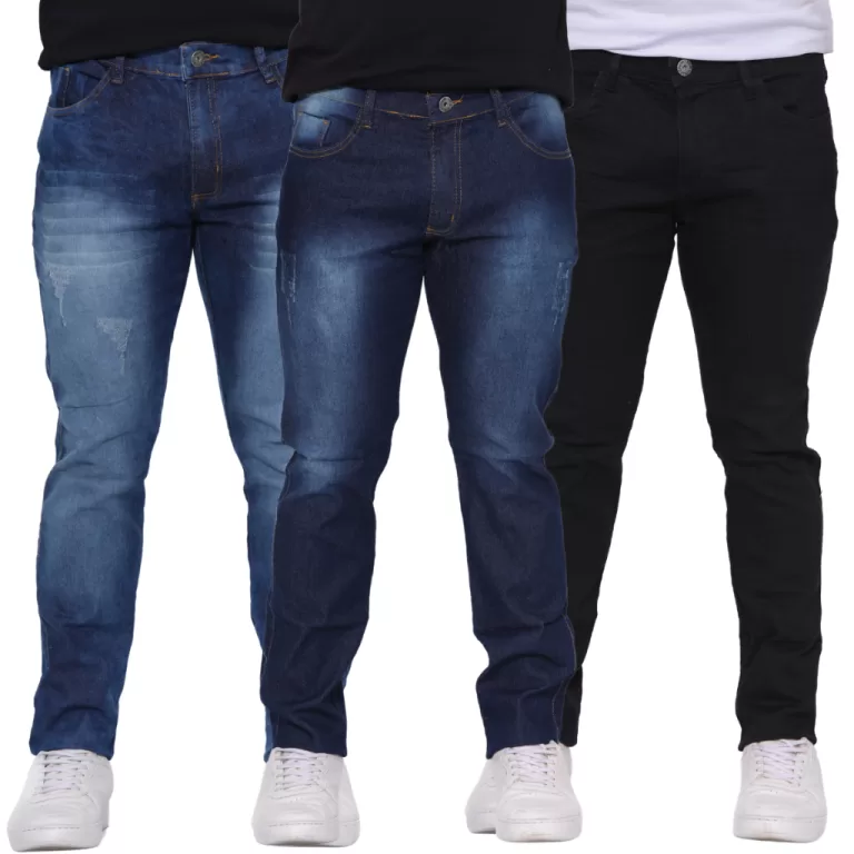 Kit 3 Calça Masculina Jeans Plus size e Normal Sk
