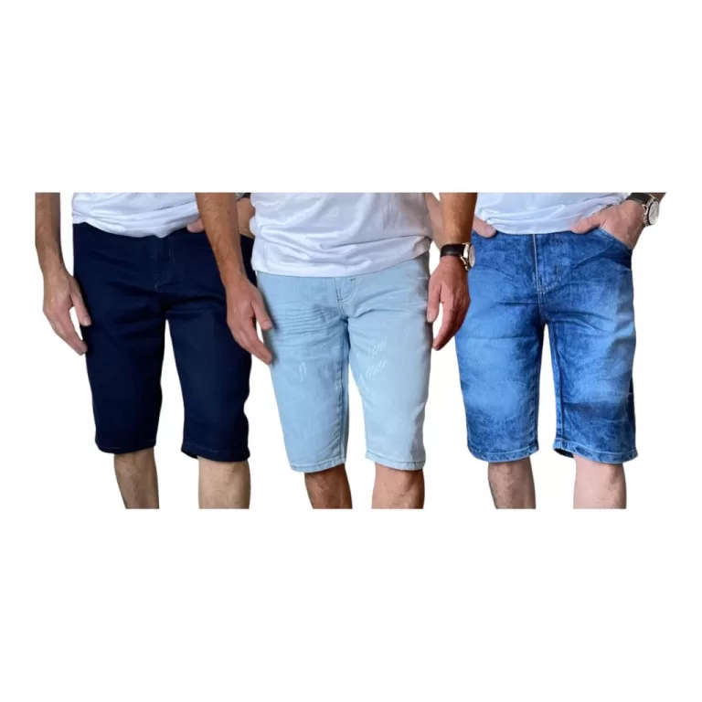 Kit 4 Bermudas Jeans Masculinas com Lycra Tamanhos