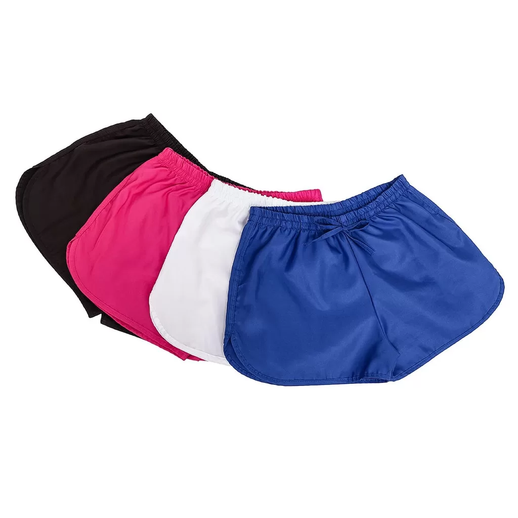 Kit 4 Shorts Tactel Boxer Liso Shortinho Bermudinha Varias Cores Promoção