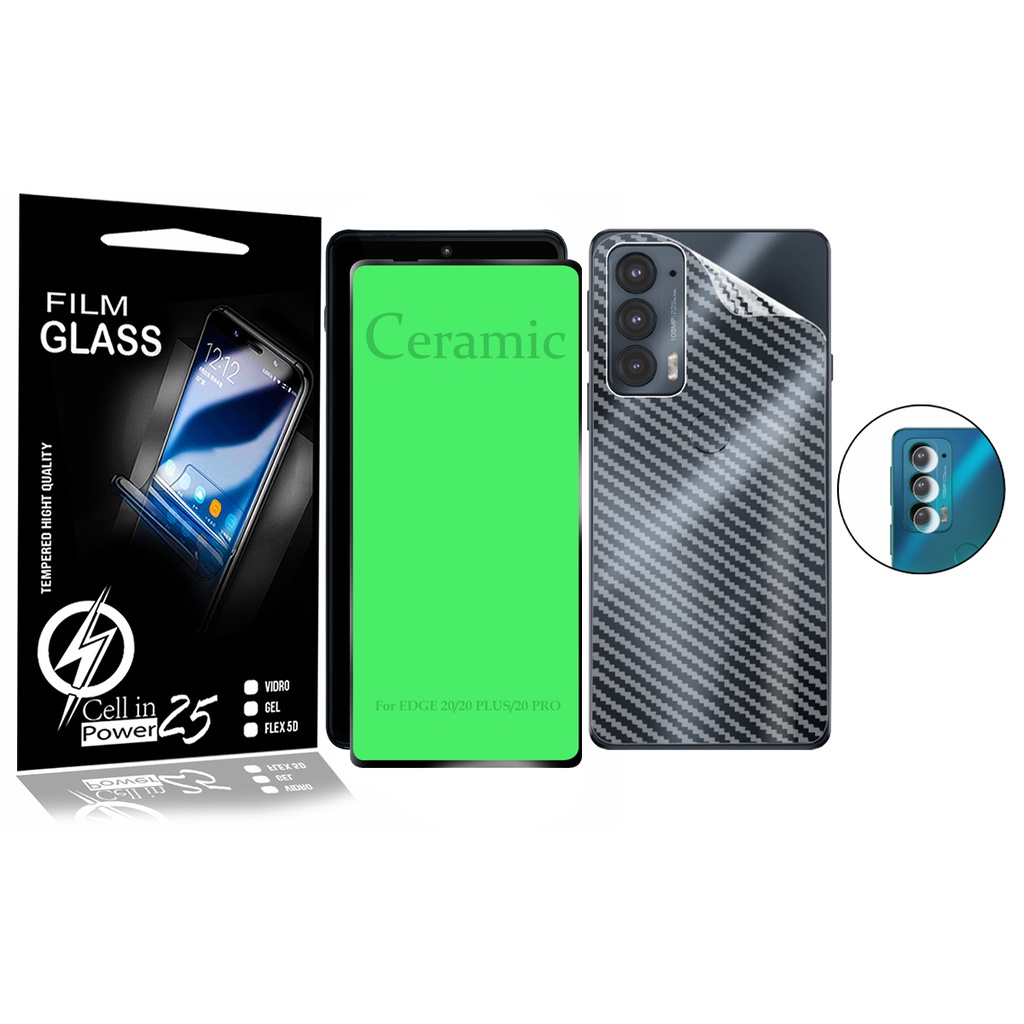 Película Cerâmica + PEL Câmera E pEL carbono Moto Edge 20 XT2143-1 – Cell In Power25