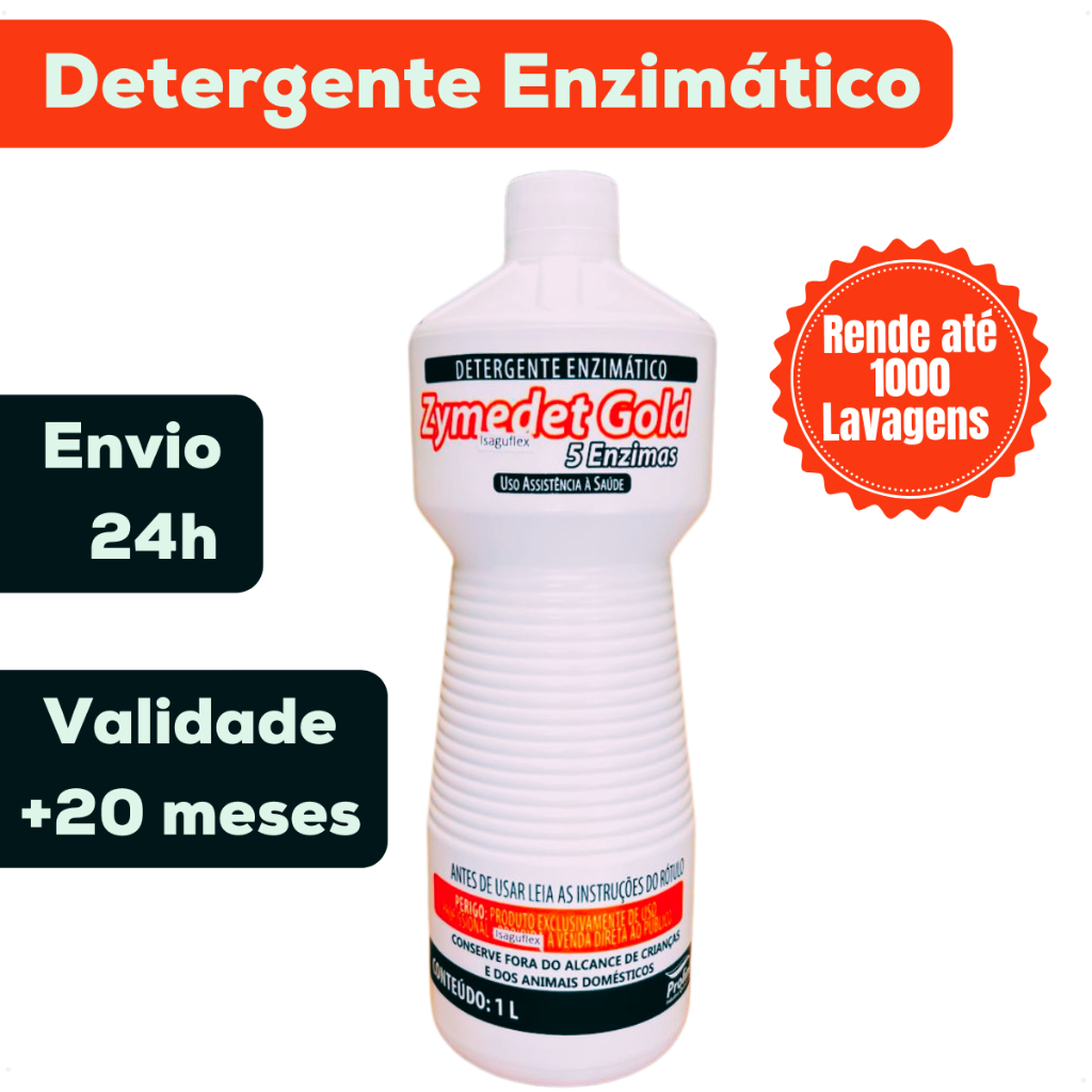 Detergente Enzimático 1L Zymedet Gold Prolink 5 Enzimas – Manicure Dentista Esterilização