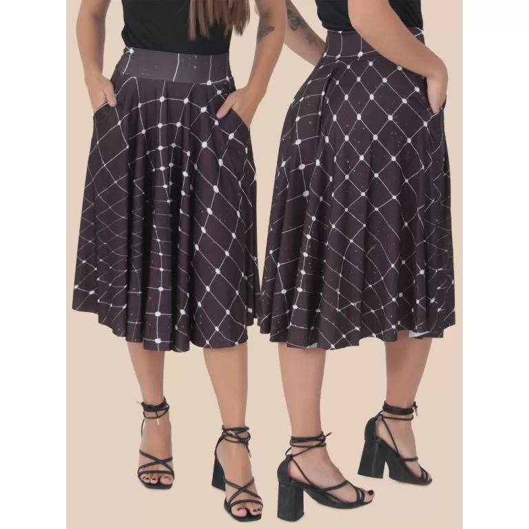 Saia Godê Plissada Moda Feminina Evangelica