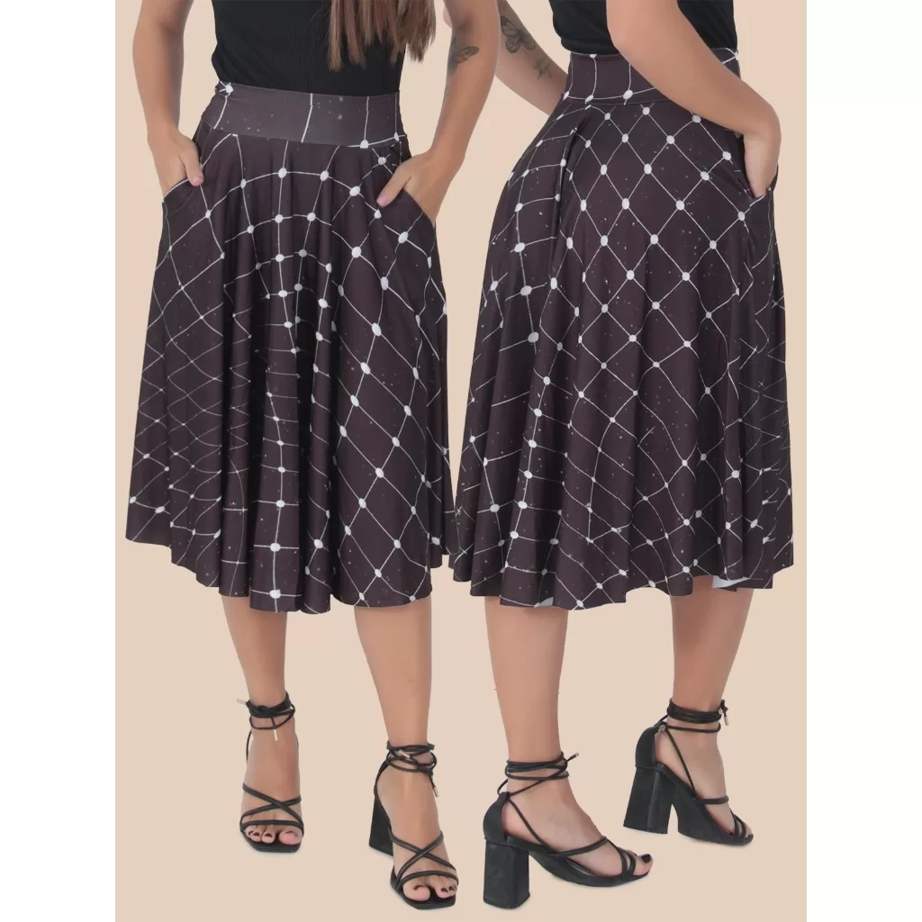 Saia Godê Plissada Moda Feminina Evangelica