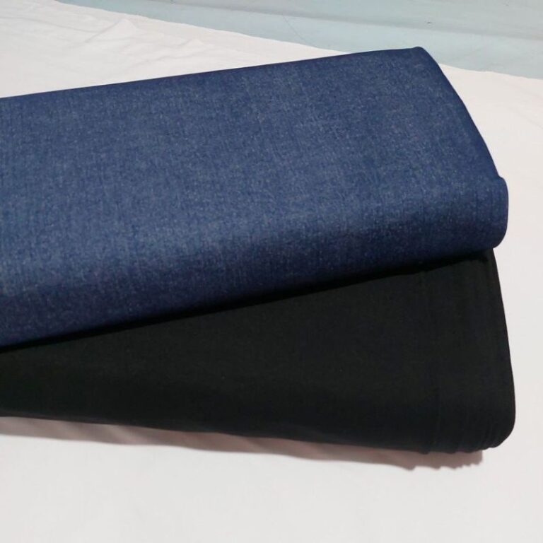 Tecido Bengaline Preto e Jeans (1 metro x 1.50mt d